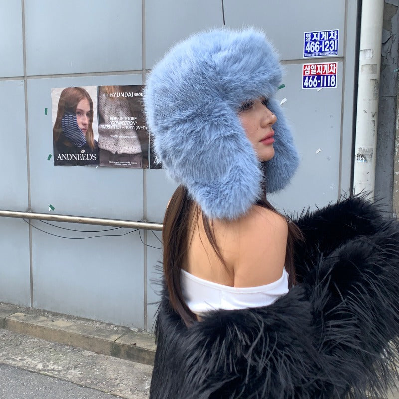 Imitation Mink Plush Hat Winter Women Ear Protection Bomber Hats Cap - Tophatter Daily Deals