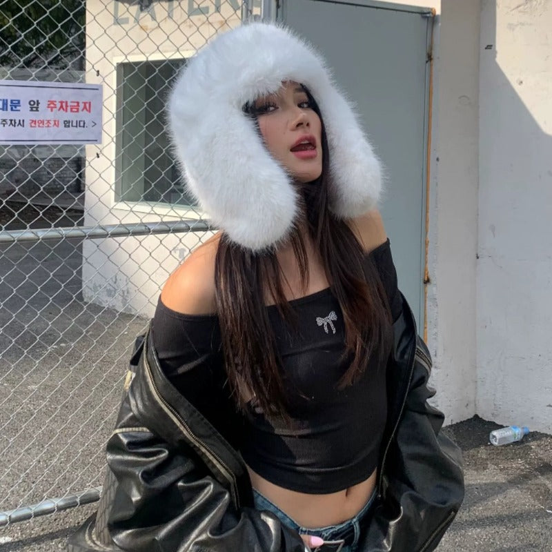 Imitation Mink Plush Hat Winter Women Ear Protection Bomber Hats Cap - Tophatter Daily Deals