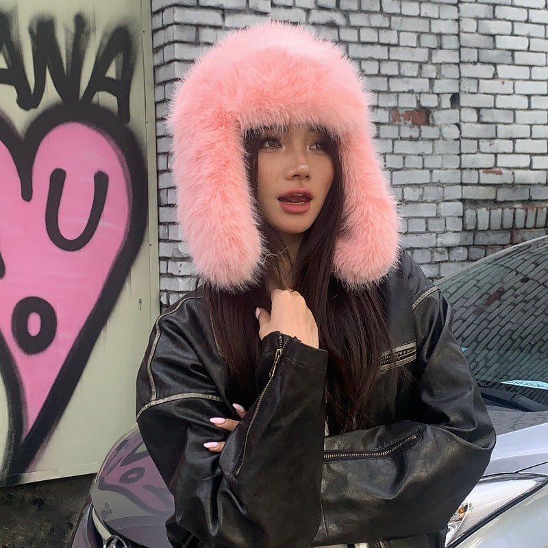 Imitation Mink Plush Hat Winter Women Ear Protection Bomber Hats Cap - Tophatter Daily Deals