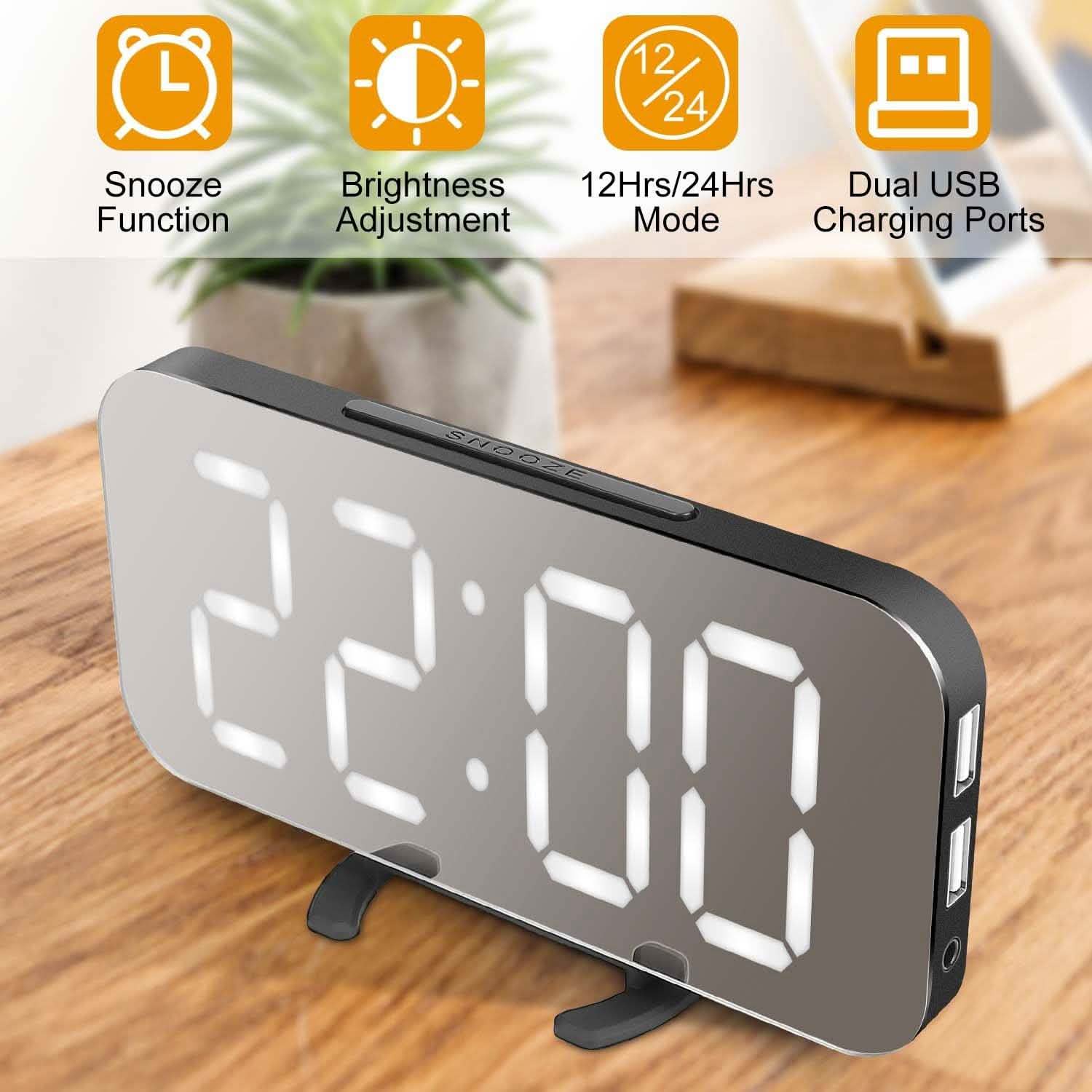 Mirror LED Electronic Alarm Clock Household Appliances - Tophatter Daily Deals