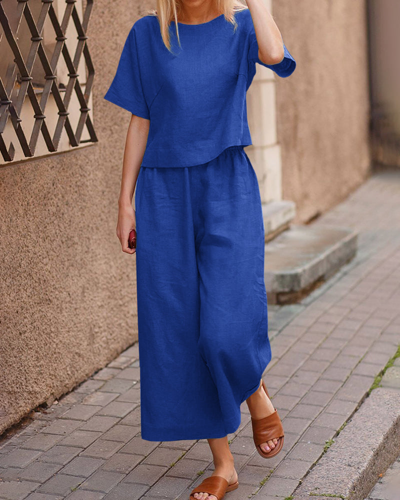 Loose Fit Two Piece Sets Navy blue Two Pieces Sets - Tophatter Daily Deals