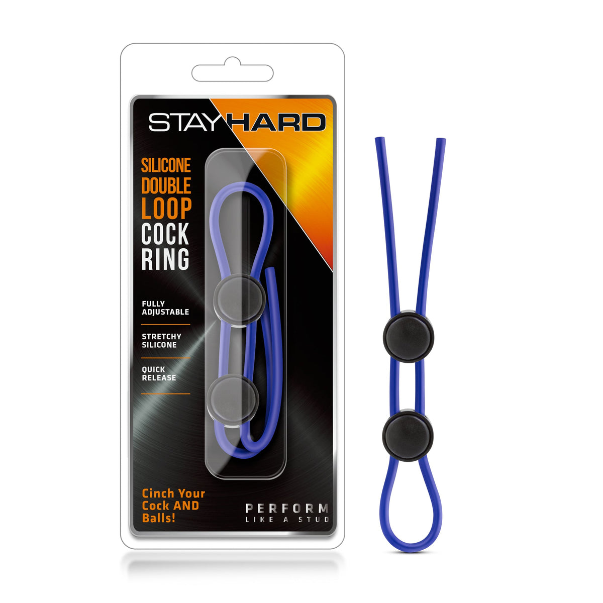 Stay Hard Silicone Double Loop (Blue) – Adjustable Cock Ring > Cock Ring > Adjustable - Tophatter Daily Deals