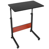 Mobile Laptop Desk Height Adjustable Rolling Wheels Black Computer Accessories - Tophatter Daily Deals