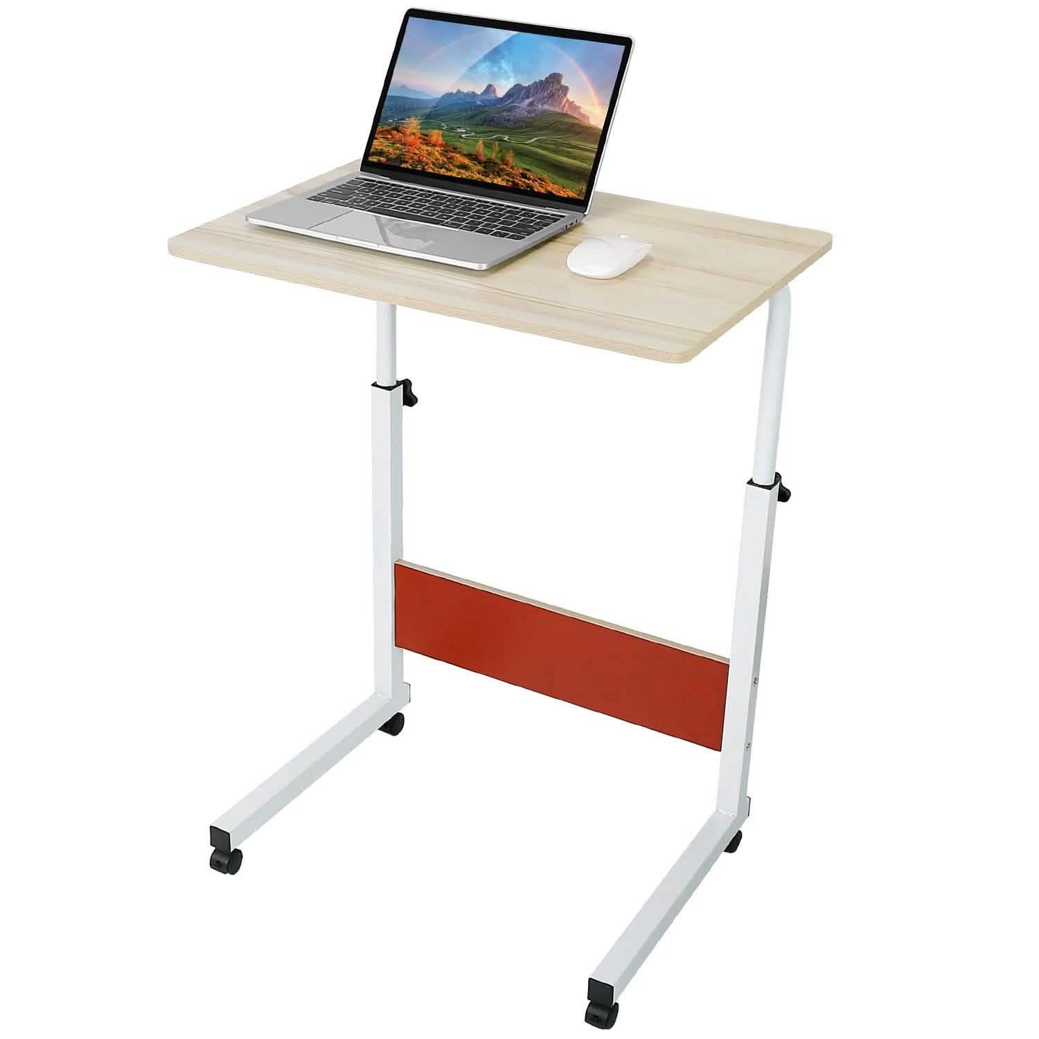 Mobile Laptop Desk Height Adjustable Rolling Wheels Computer Accessories - Tophatter Daily Deals