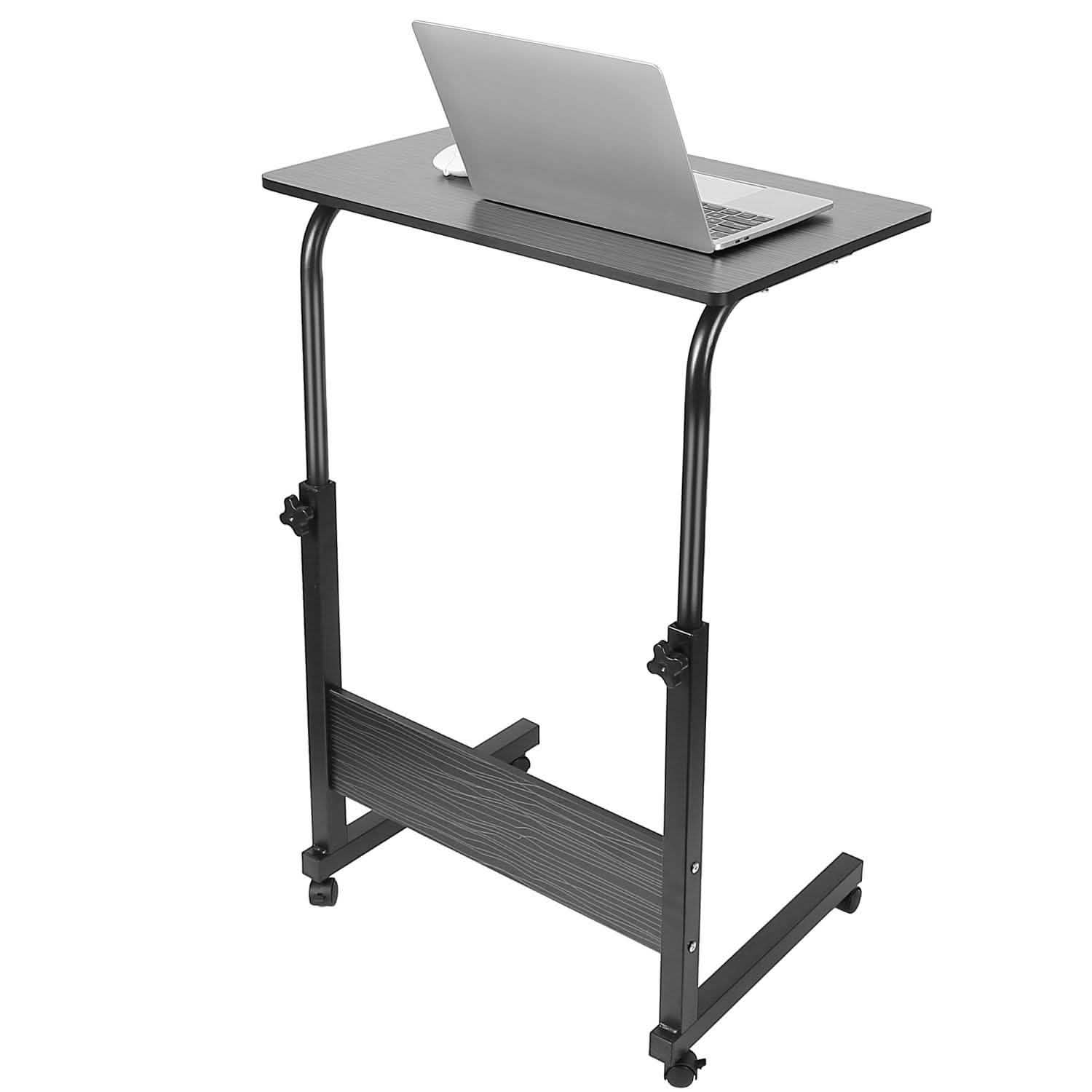 Mobile Laptop Desk Height Adjustable Rolling Wheels Computer Accessories - Tophatter Daily Deals