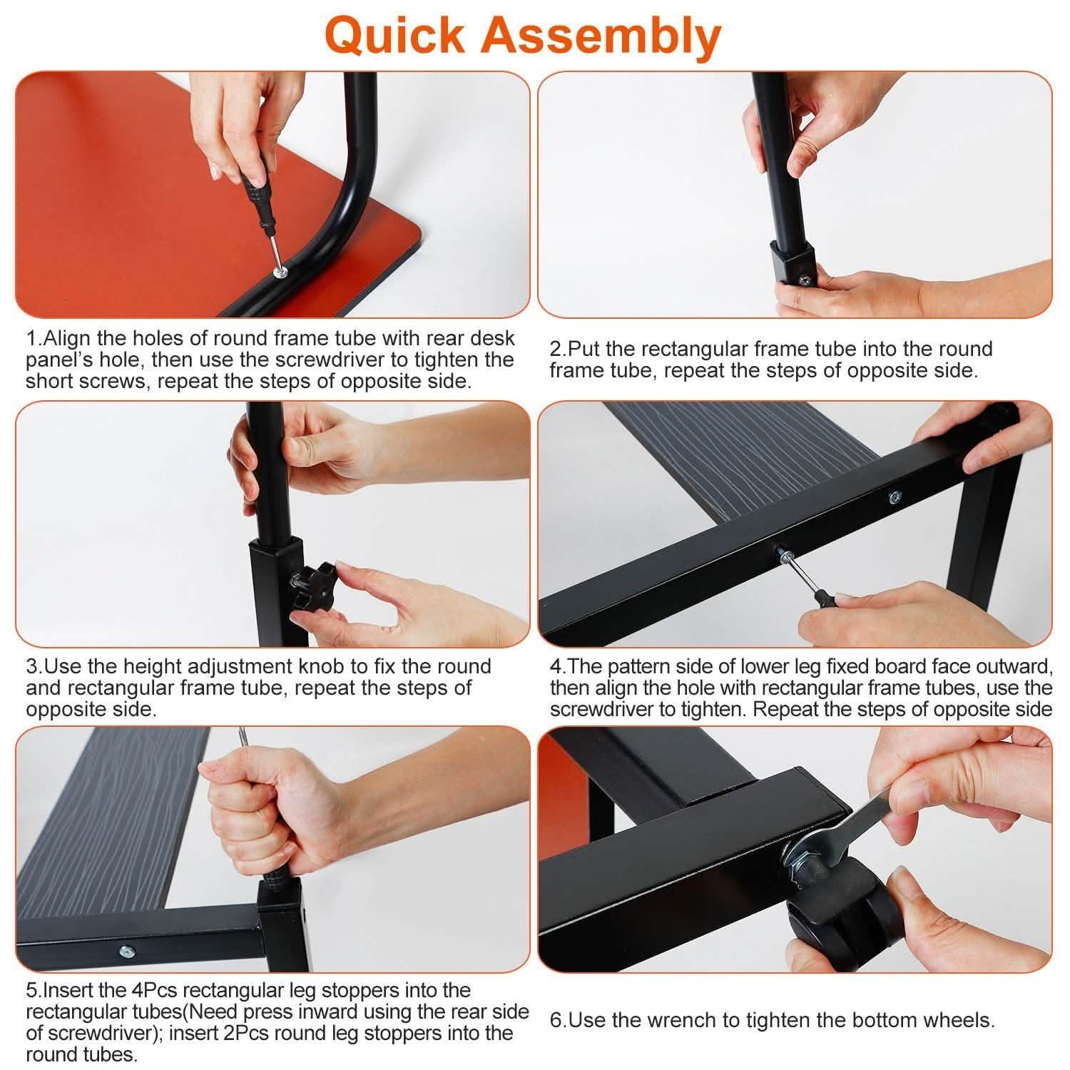 Mobile Laptop Desk Height Adjustable Rolling Wheels Computer Accessories - Tophatter Daily Deals