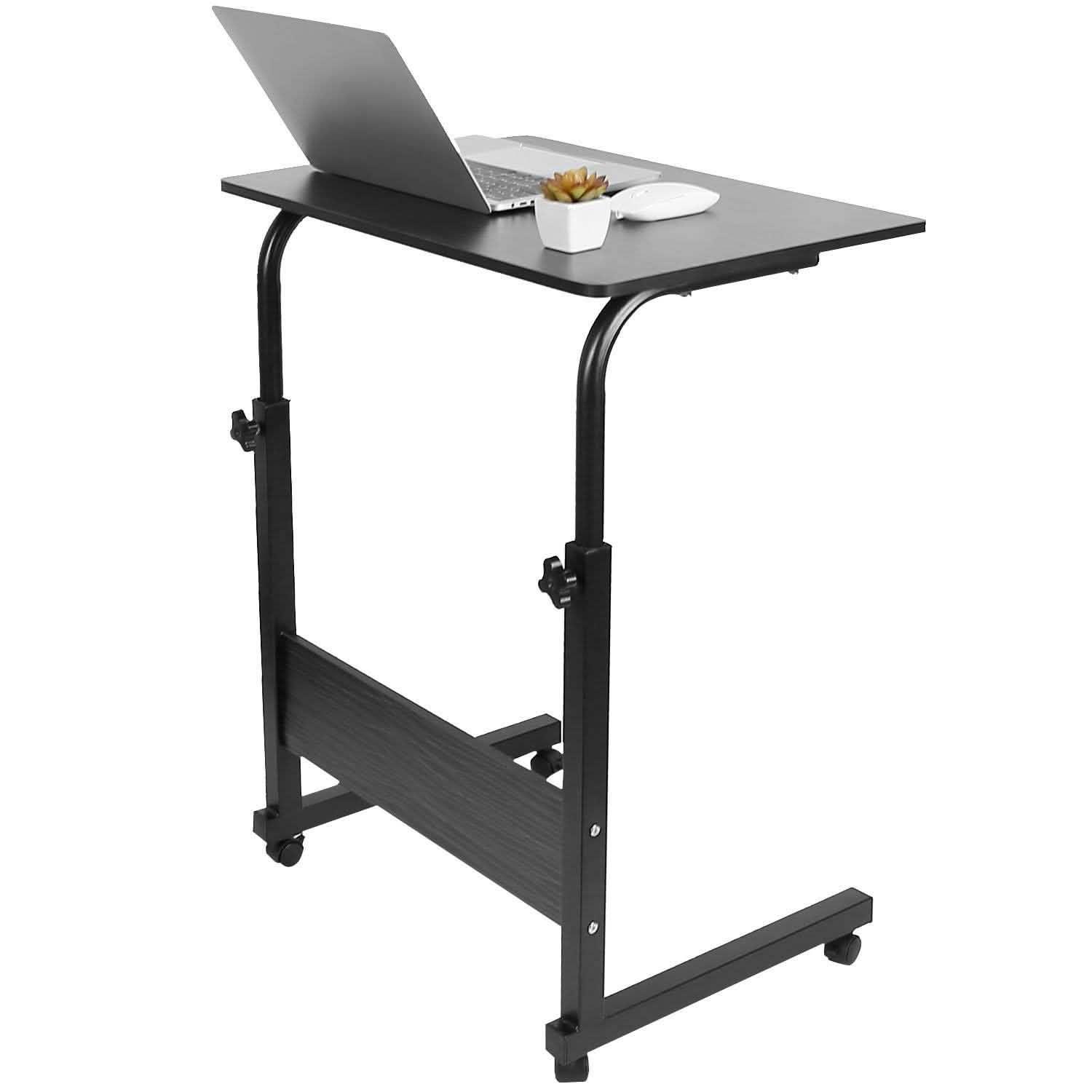 Mobile Laptop Desk Height Adjustable Rolling Wheels Computer Accessories - Tophatter Daily Deals