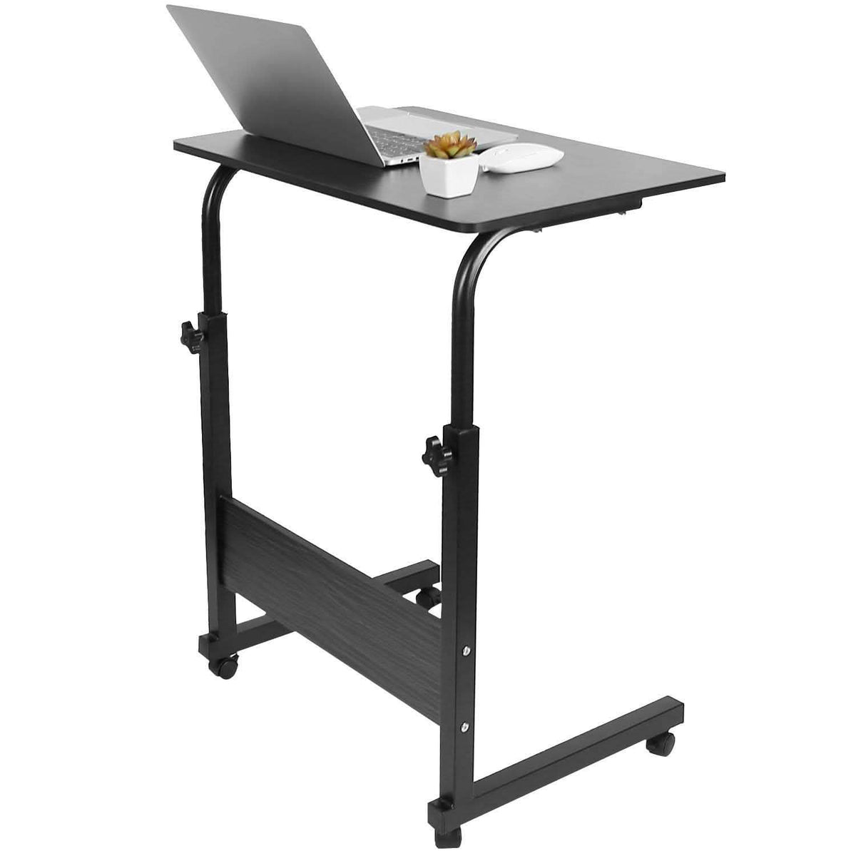 Mobile Laptop Desk Height Adjustable Rolling Wheels Computer Accessories - Tophatter Daily Deals