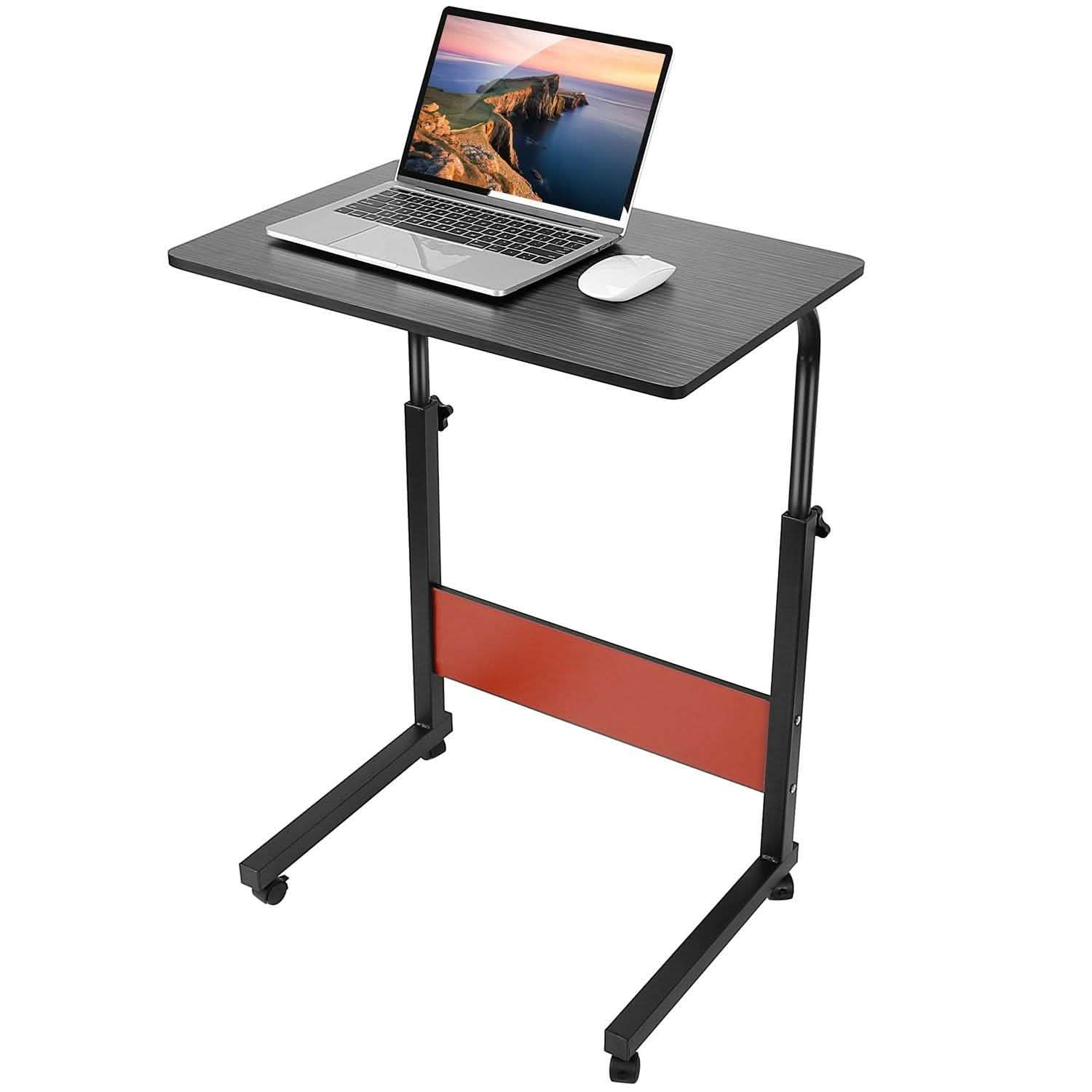 Mobile Laptop Desk Height Adjustable Rolling Wheels Computer Accessories - Tophatter Daily Deals