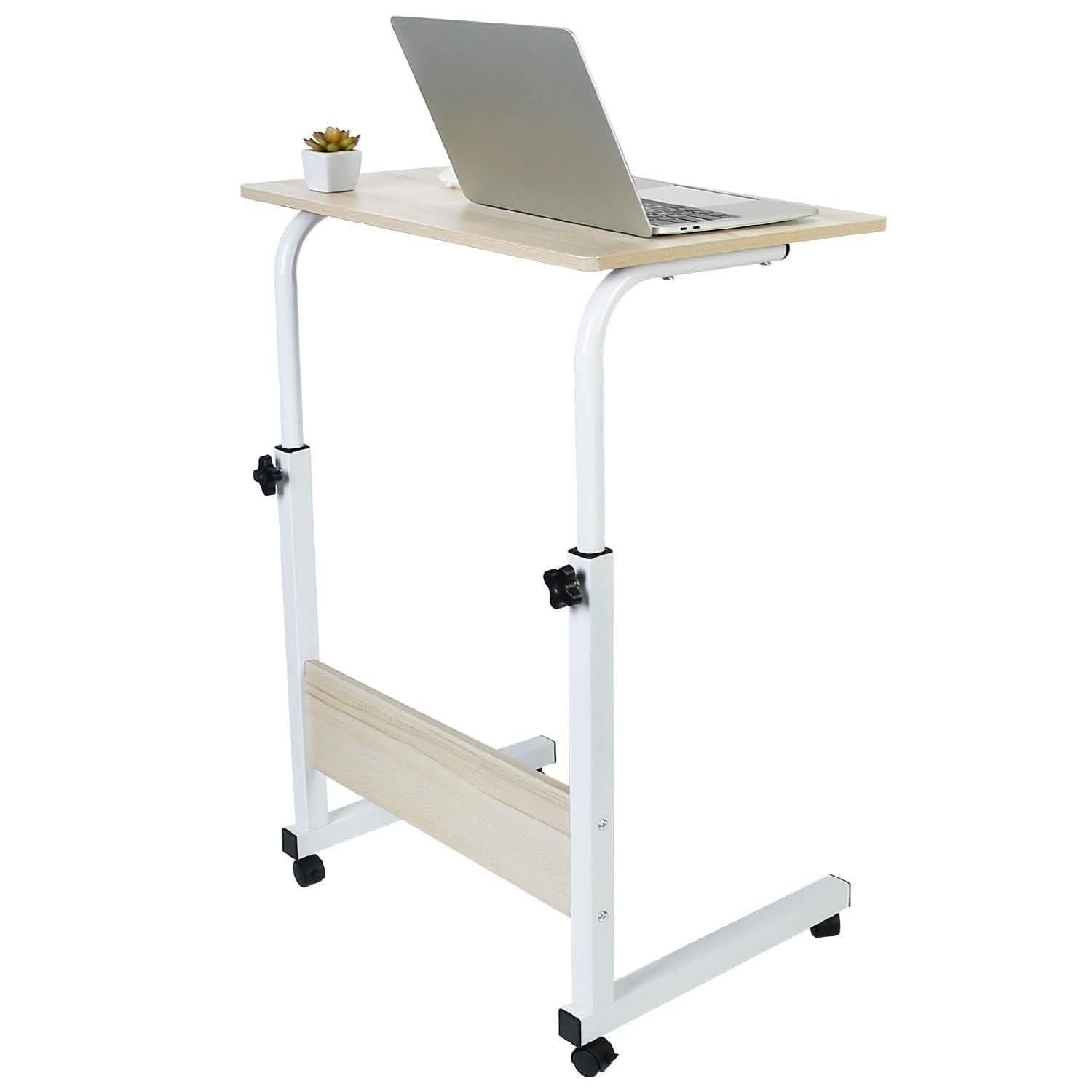 Mobile Laptop Desk Height Adjustable Rolling Wheels Computer Accessories - Tophatter Daily Deals