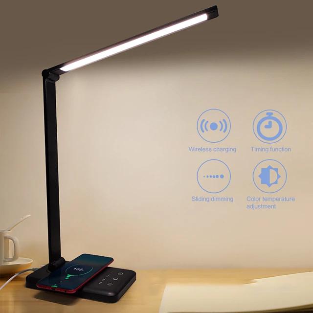 Mobile Phone Wireless Charging Desk Lamp Charging Station - Tophatter Daily Deals
