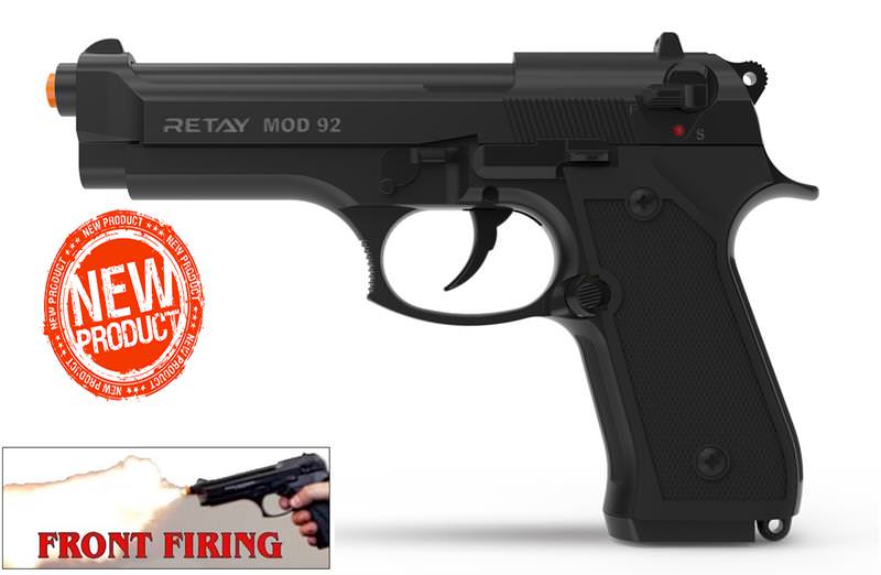 Retay 9MM MOD 92 Front Firing Blank Gun Black Finish - Tophatter's Guns'N'Weapons Store Collectible Weapons - Tophatter Daily Deals
