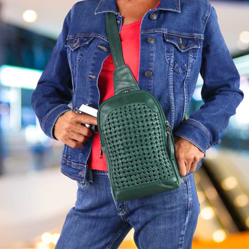 Bristol Leather Concealed Carry Sling Crossbody Backpack Purse Handgun Purses - Tophatter Daily Deals