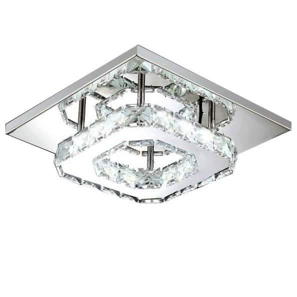 Modern LED Crystal Ceiling Lamp White Indoor Lighting - Tophatter Daily Deals