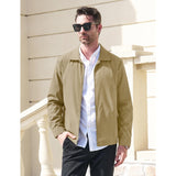 Modern Work Outings Coat With Zipper Pockets Khaki Men's Clothing - Tophatter Daily Deals