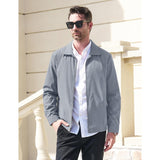 Modern Work Outings Coat With Zipper Pockets Light Gray Men's Clothing - Tophatter Daily Deals