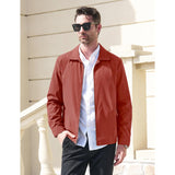 Modern Work Outings Coat With Zipper Pockets Red Men's Clothing - Tophatter Daily Deals