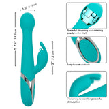 CalExotics Enchanted Oscillate Teal with Thrusting and Rotating, Rechargeable, Waterproof Silicone, 8.5 Inches > Vibrators > Ladies > Rabbit - Tophatter Daily Deals