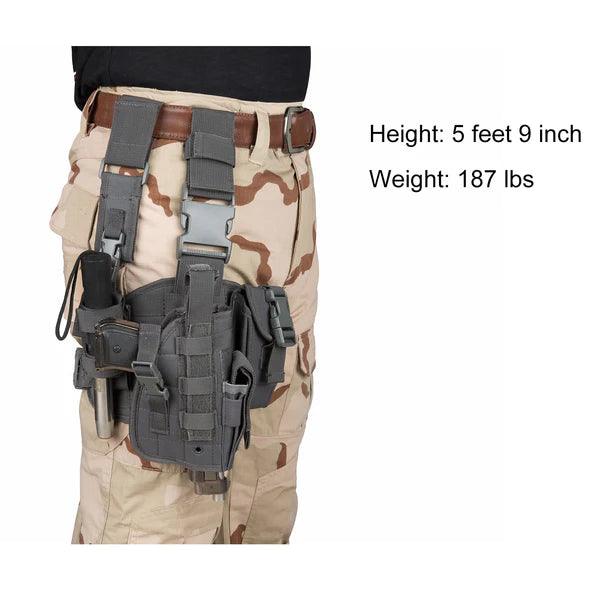 MOLLE DROPLEG PLATFORM W/ POUCHES - BLACK - Tophatter's Army Deals HOLSTERS & BAGS - Tophatter Daily Deals