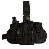 MOLLE DROPLEG PLATFORM W/ POUCHES - BLACK - Tophatter's Army Deals HOLSTERS & BAGS - Tophatter Daily Deals
