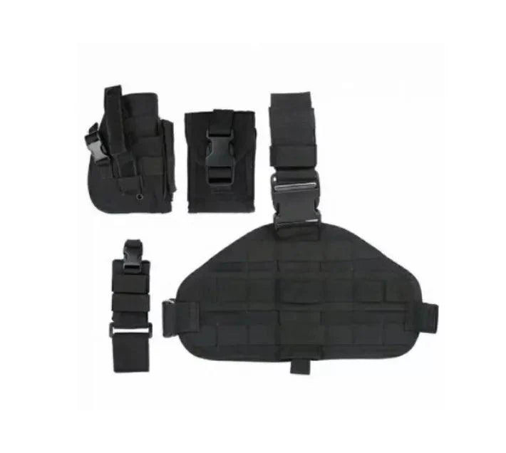 MOLLE DROPLEG PLATFORM W/ POUCHES - BLACK - Tophatter's Army Deals HOLSTERS & BAGS - Tophatter Daily Deals