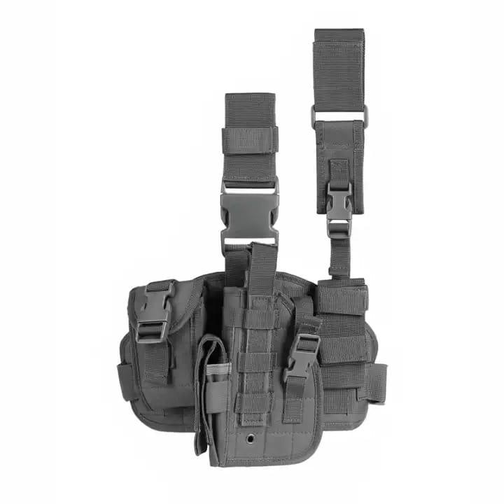 MOLLE DROPLEG PLATFORM W/ POUCHES - BLACK - Tophatter's Army Deals HOLSTERS & BAGS - Tophatter Daily Deals