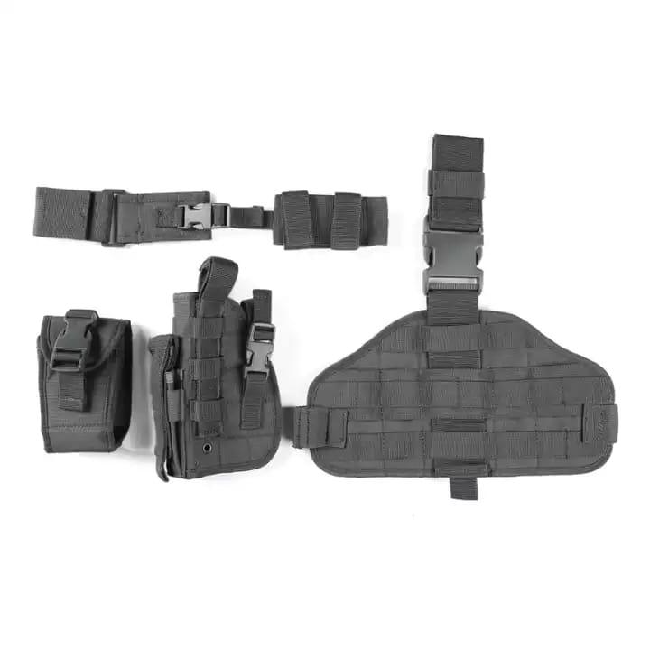 MOLLE DROPLEG PLATFORM W/ POUCHES - BLACK - Tophatter's Army Deals HOLSTERS & BAGS - Tophatter Daily Deals