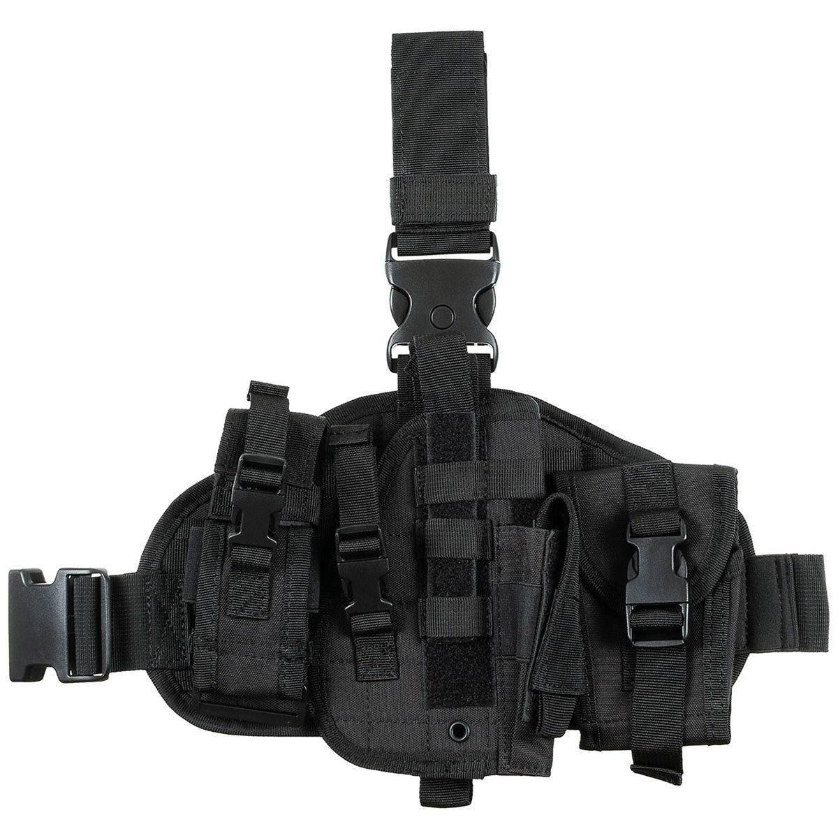 MOLLE DROPLEG PLATFORM W/ POUCHES - BLACK - Tophatter's Army Deals HOLSTERS & BAGS - Tophatter Daily Deals