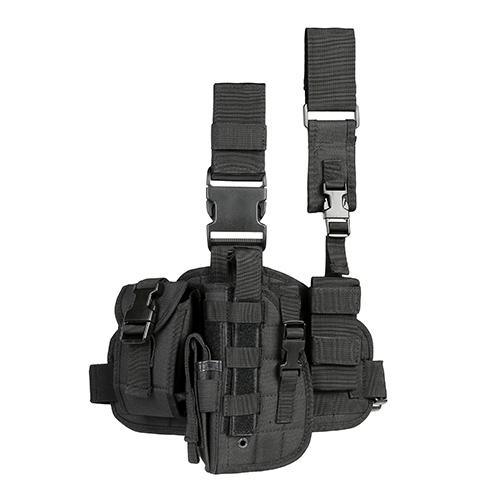 MOLLE DROPLEG PLATFORM W/ POUCHES - BLACK - Tophatter's Army Deals HOLSTERS & BAGS - Tophatter Daily Deals