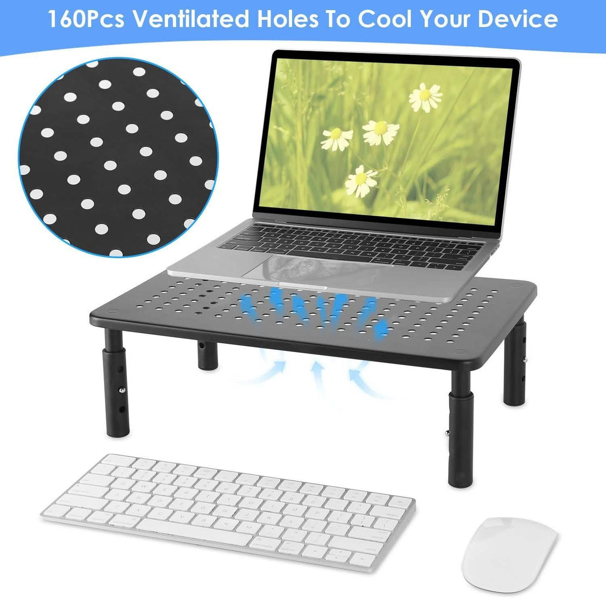 Monitor Stand Riser 3 Height Adjustable Desk Computer Accessories - Tophatter Daily Deals