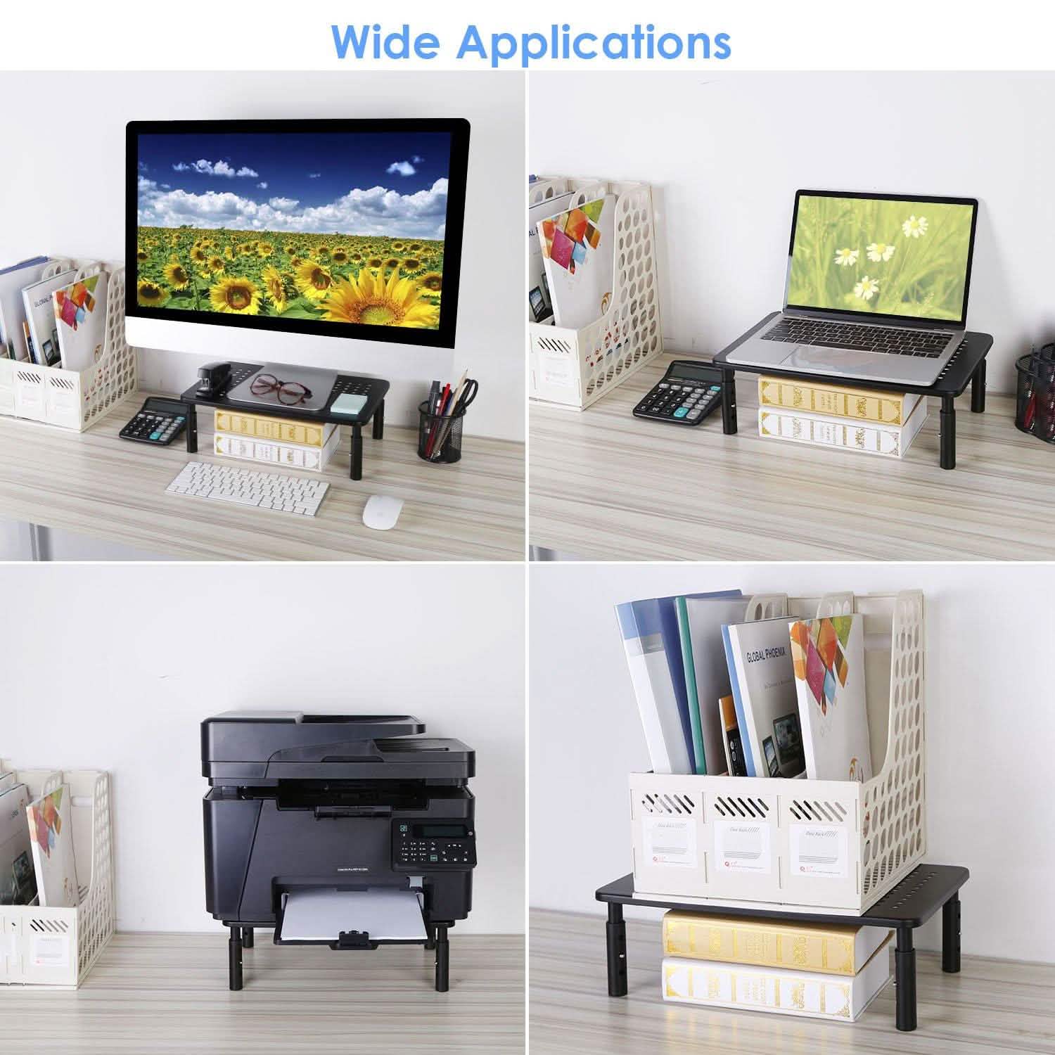 Monitor Stand Riser 3 Height Adjustable Desk Computer Accessories - Tophatter Daily Deals