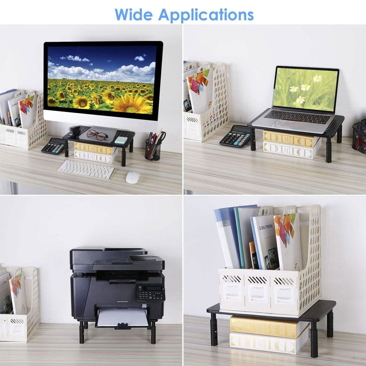 Monitor Stand Riser 3 Height Adjustable Desk Computer Accessories - Tophatter Daily Deals