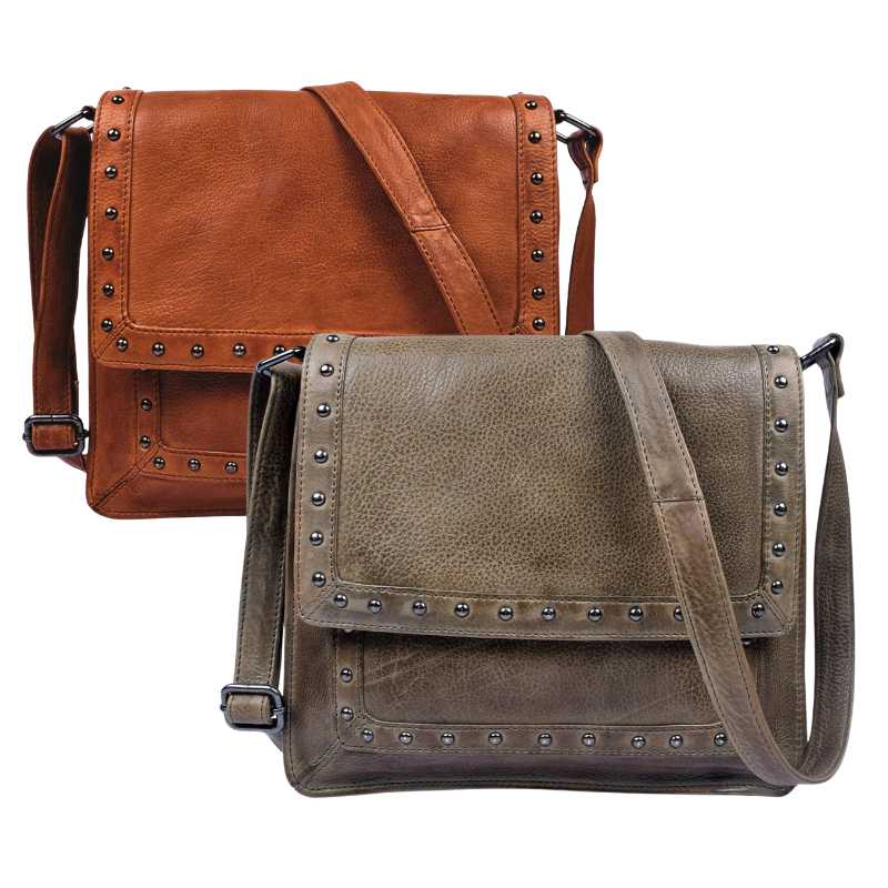 Monroe Concealed Carry Leather Crossbody Handbag Handgun Purses - Tophatter Daily Deals
