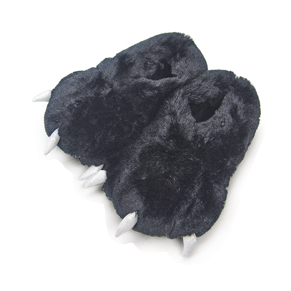 Adult Plush Monster Slippers Black Large (9-10) Everything Else - Tophatter Daily Deals