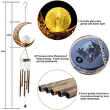 Moon Crackle Glass Ball Wind Chimes Solar Wind Chimes Garden & Patio - Tophatter Daily Deals