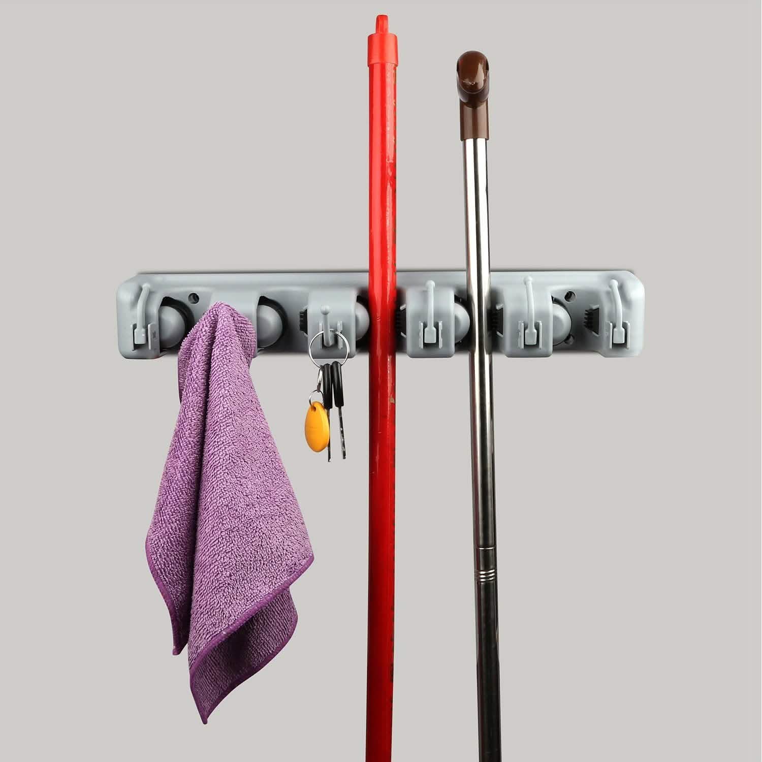 Mop Holder Wall Mount Hanger Organizer Storage Storage & Organization - Tophatter Daily Deals