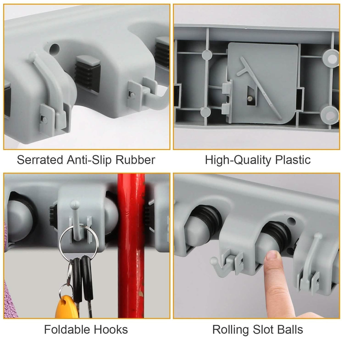 Mop Holder Wall Mount Hanger Organizer Storage Storage & Organization - Tophatter Daily Deals