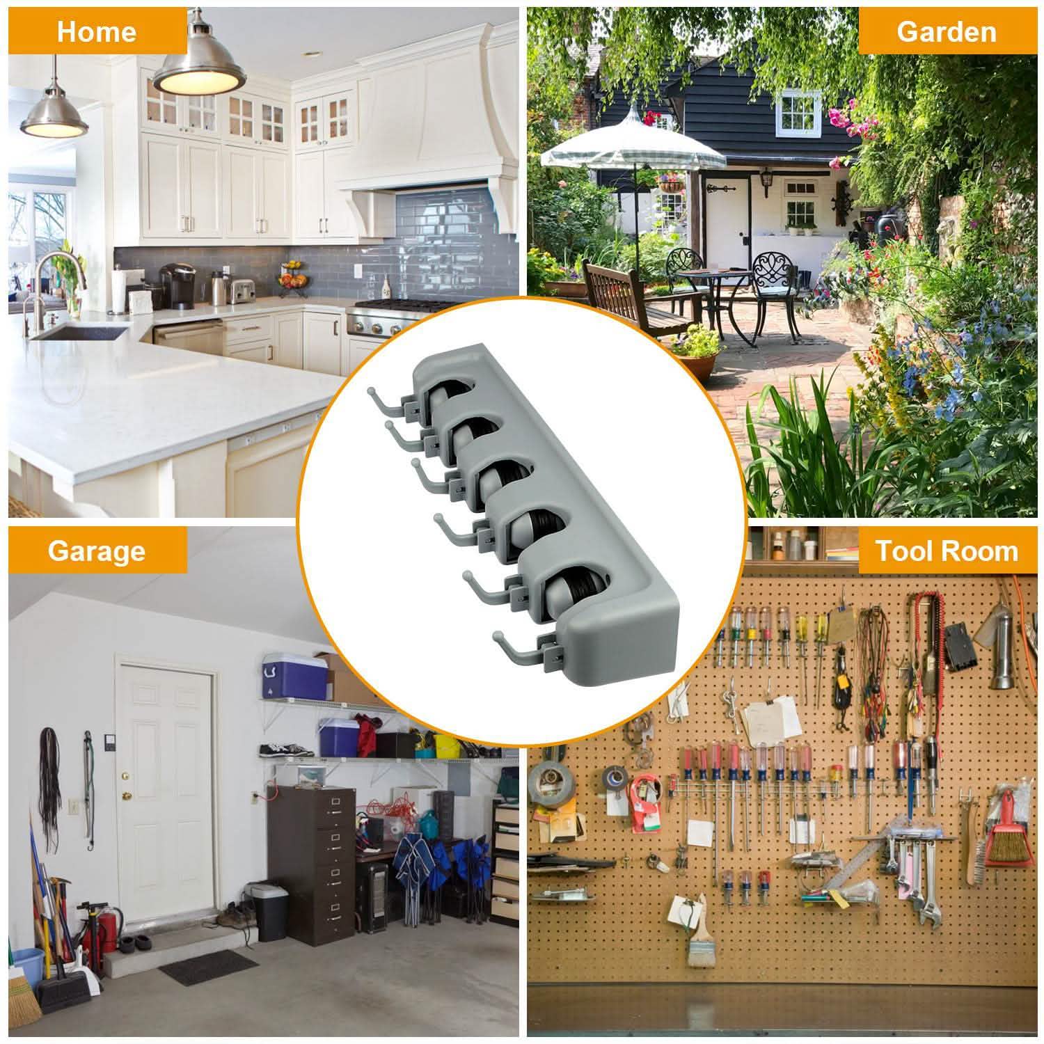 Mop Holder Wall Mount Hanger Organizer Storage Storage & Organization - Tophatter Daily Deals