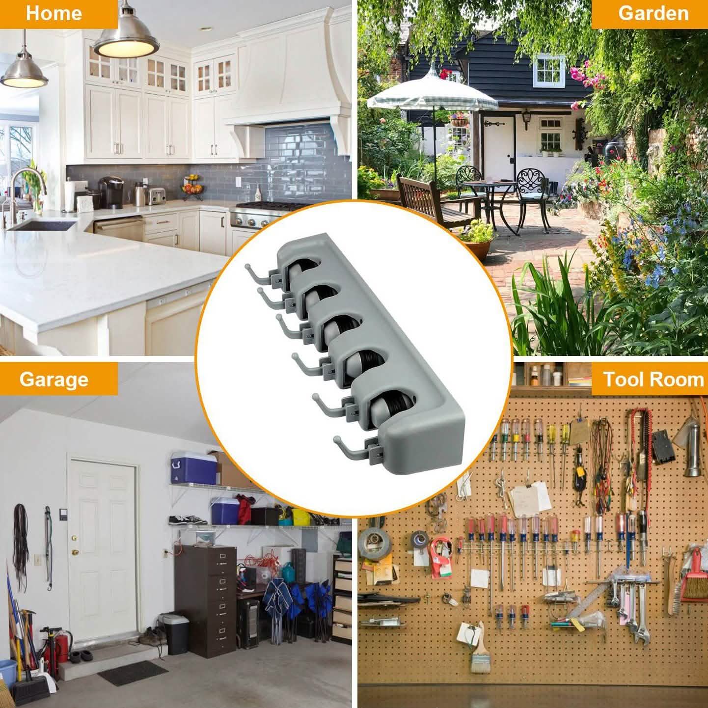 Mop Holder Wall Mount Organizer Storage & Organization - Tophatter Daily Deals