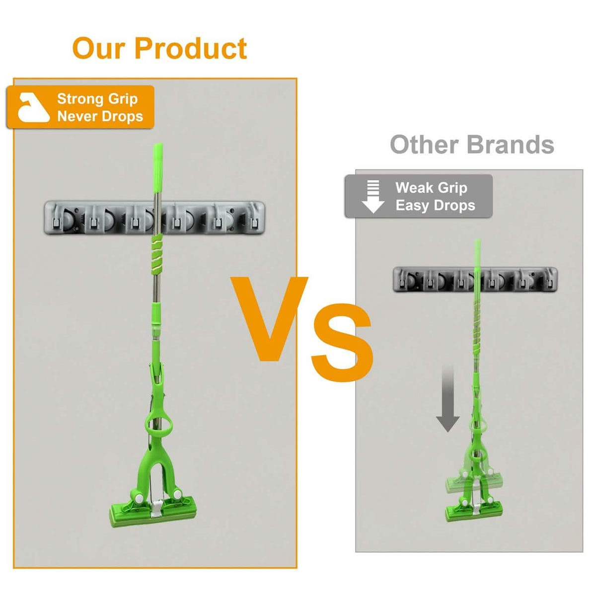 Mop Holder Wall Mount Organizer Storage & Organization - Tophatter Daily Deals
