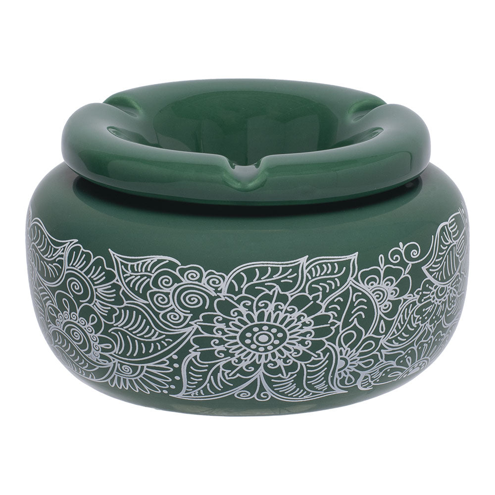 Moroccan Ceramic Ashtray Floral Green Ashtrays - Tophatter Daily Deals