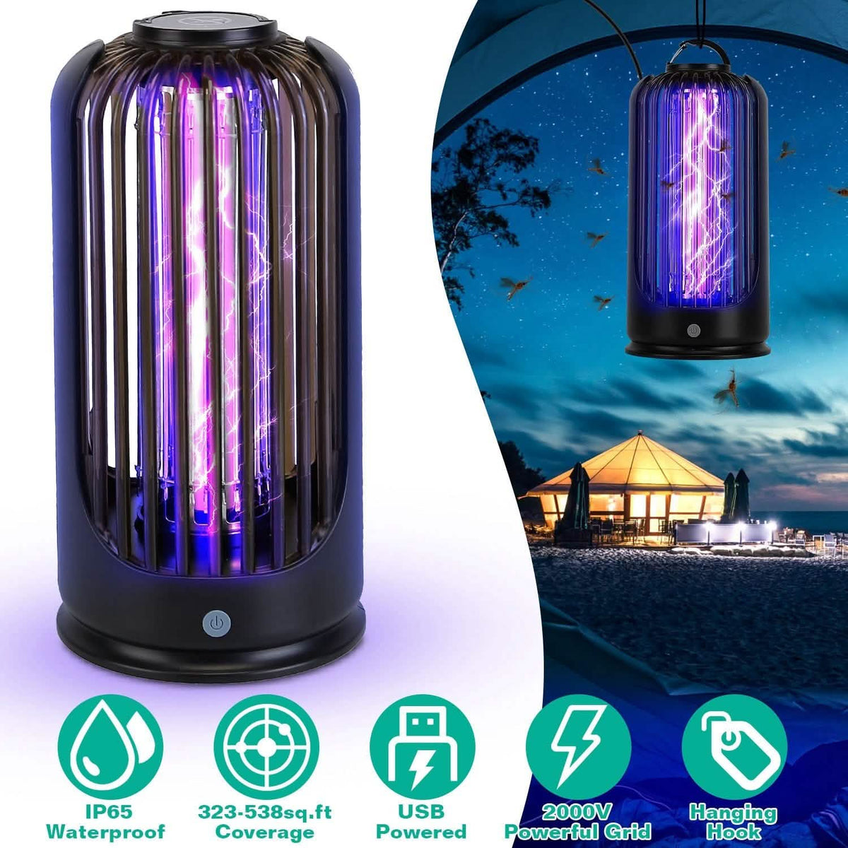 Mosquito Killer Lamp 2000V High Powered Pest Control Pest Control - Tophatter Daily Deals