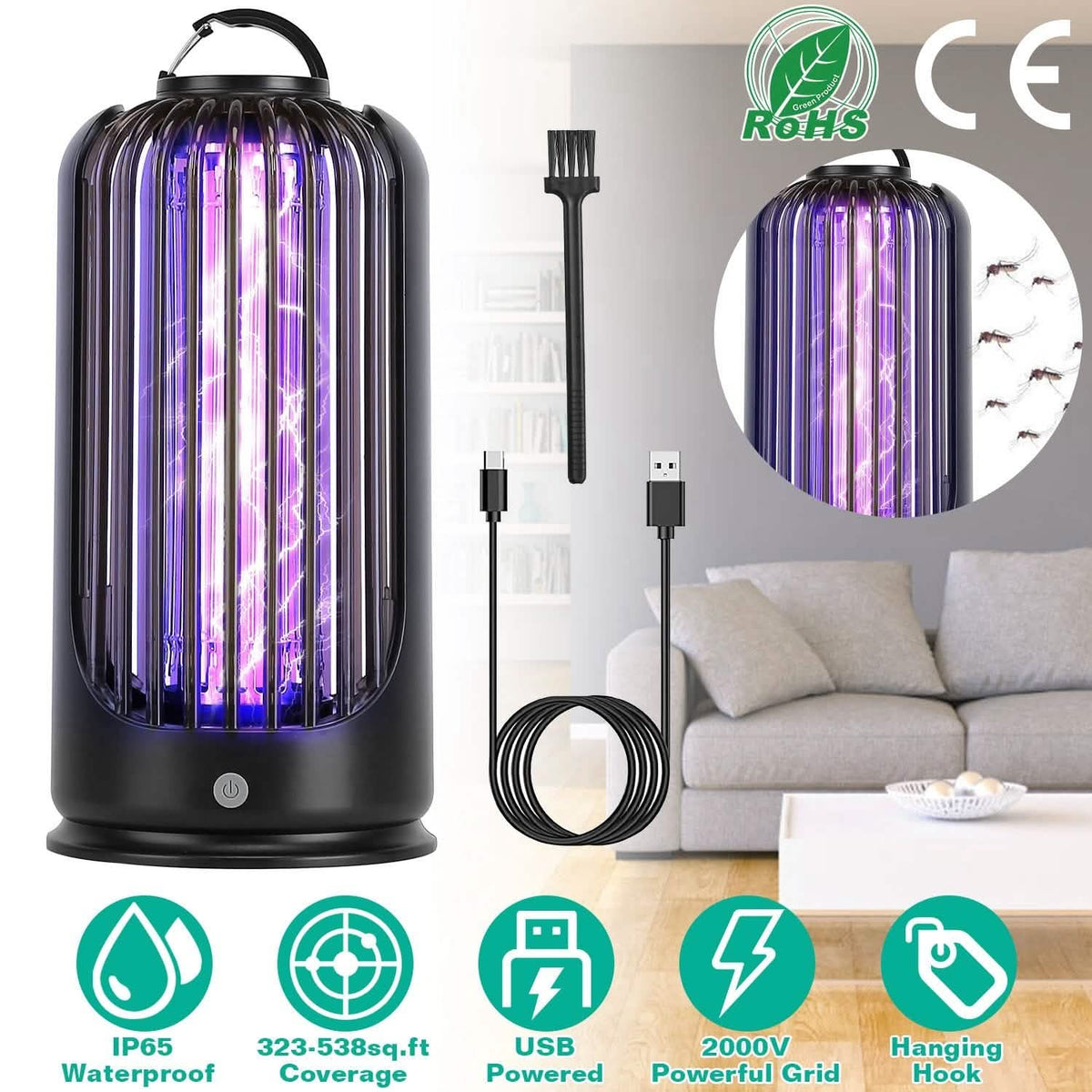 Mosquito Killer Lamp 2000V High Powered Pest Control Pest Control - Tophatter Daily Deals