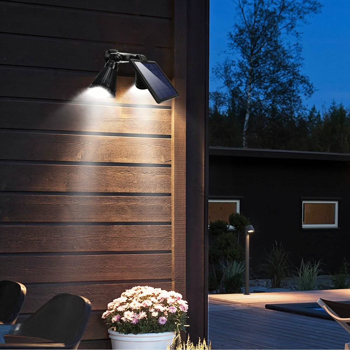 Motion Sensor Spotlights 2000lm Security Lights with Dual Head 360 Degree Rotatable Outdoor Lighting - Tophatter Daily Deals