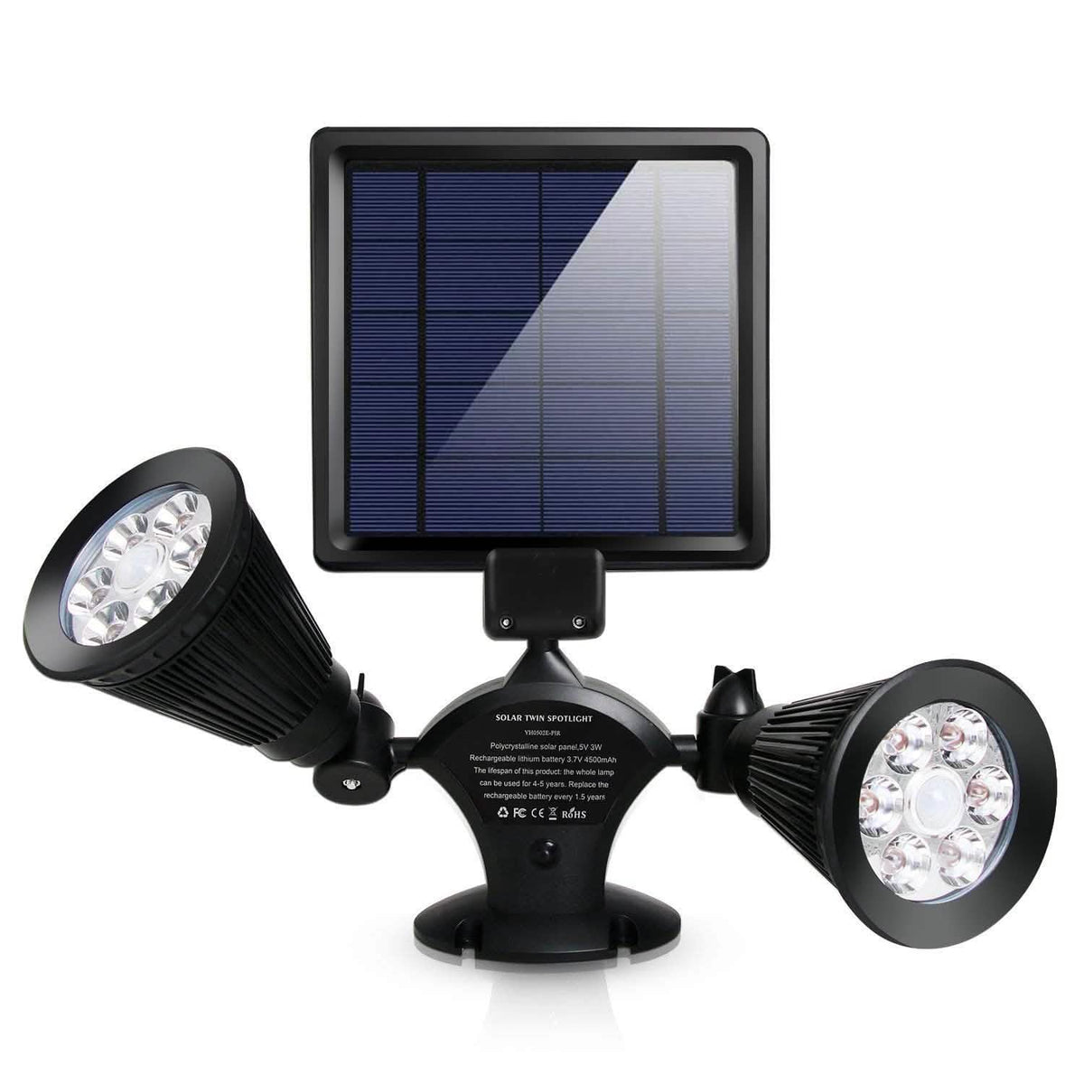 Motion Sensor Spotlights 2000lm Security Lights with Dual Head 360 Degree Rotatable Outdoor Lighting - Tophatter Daily Deals
