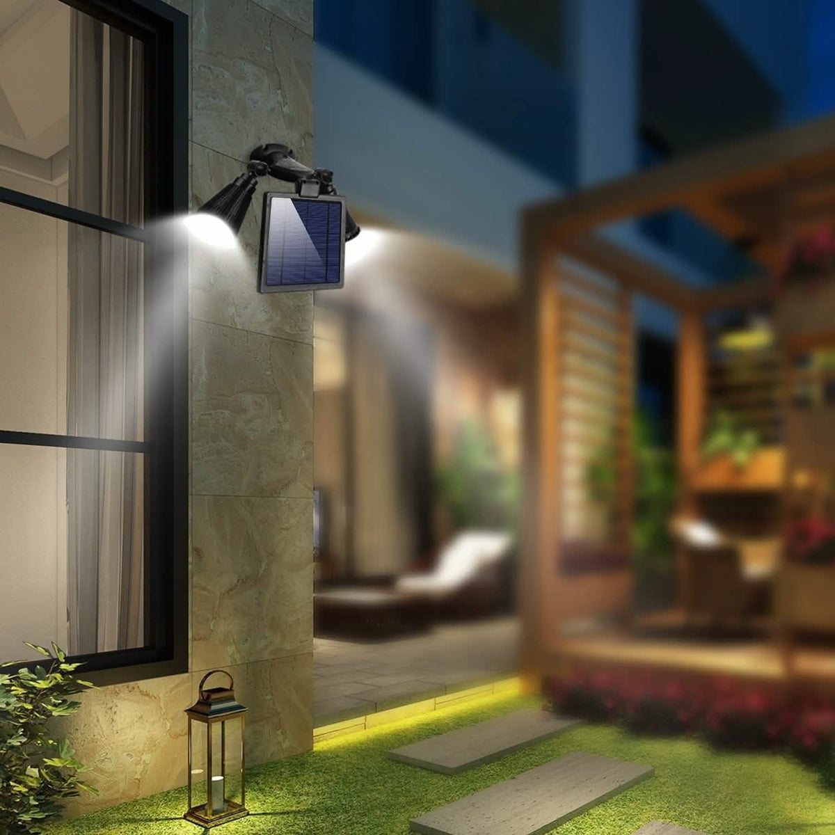 Motion Sensor Spotlights 2000lm Security Lights with Dual Head 360 Degree Rotatable Outdoor Lighting - Tophatter Daily Deals