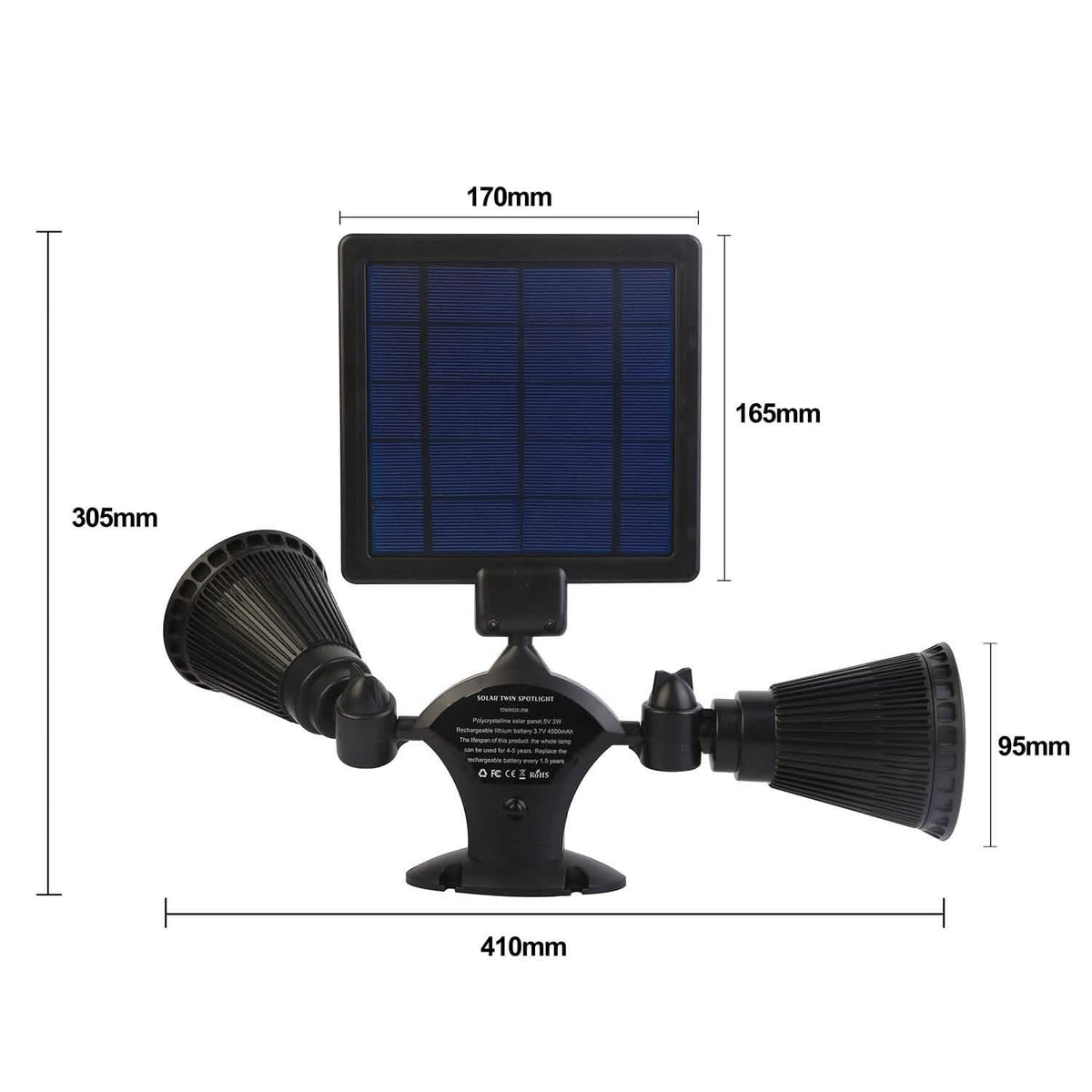 Motion Sensor Spotlights 2000lm Security Lights with Dual Head 360 Degree Rotatable Outdoor Lighting - Tophatter Daily Deals