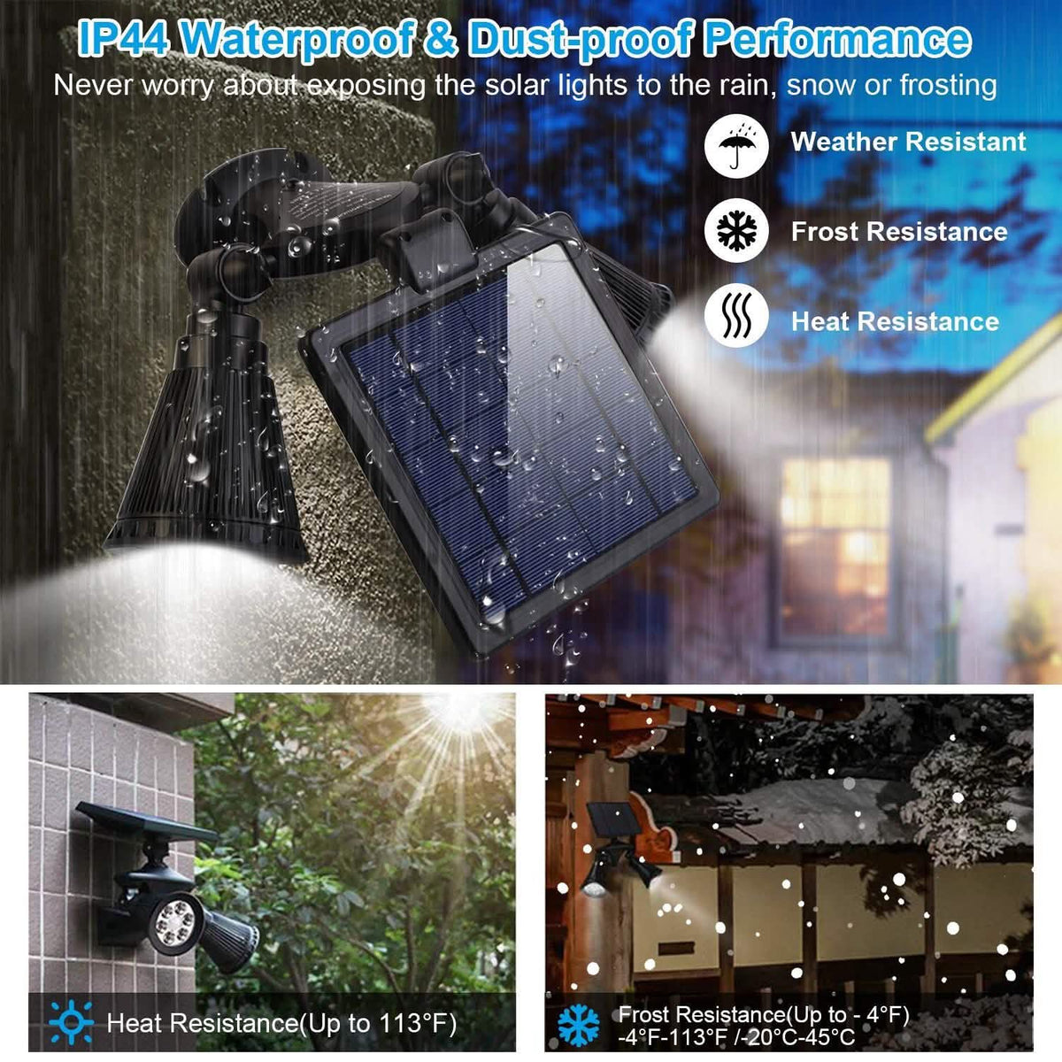 Motion Sensor Spotlights 2000lm Security Lights with Dual Head 360 Degree Rotatable Outdoor Lighting - Tophatter Daily Deals