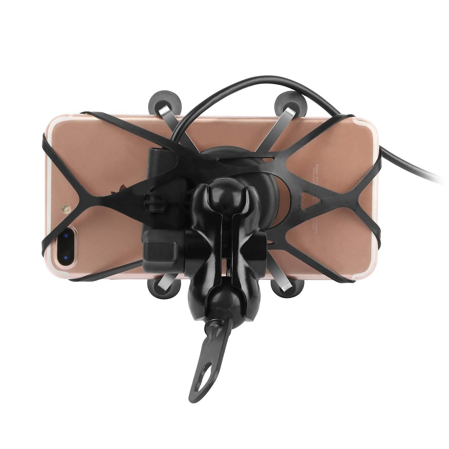 Motorcycle Handlebar Mount Holder with USB Charger Outdoor Recreation - Tophatter Daily Deals