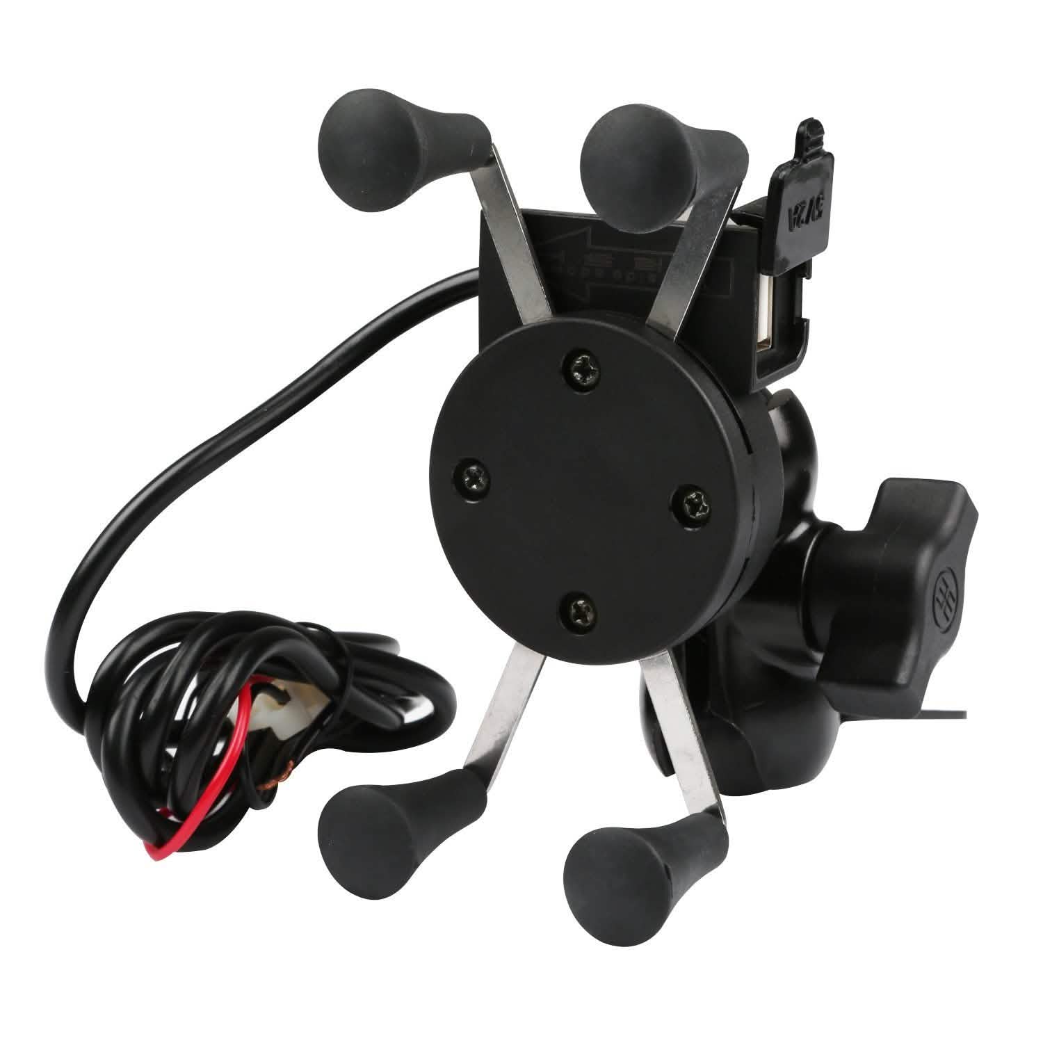 Motorcycle Handlebar Mount Holder with USB Charger Outdoor Recreation - Tophatter Daily Deals